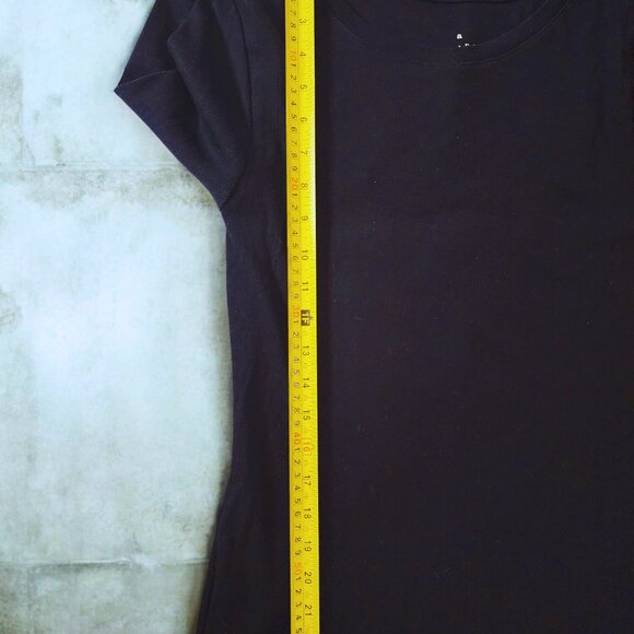 A New Day Black Long Sleeve Crew Neck Tee | Size Large | Layered Moto Look - Picture 5 of 10